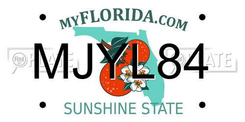 MJYL84 Florida License Plate