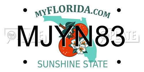 MJYN83 Florida License Plate