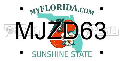 MJZD63 Florida License Plate