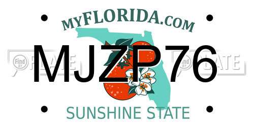 MJZP76 Florida License Plate