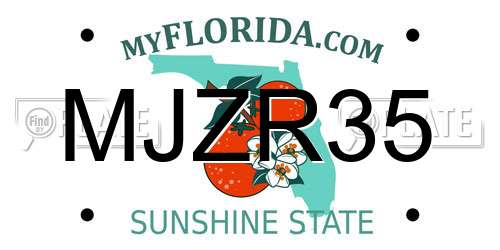 MJZR35 Florida License Plate