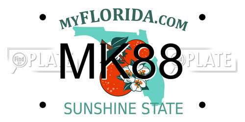 MK88 Florida License Plate