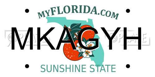 MKAGYH Florida License Plate