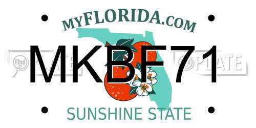 MKBF71 Florida License Plate