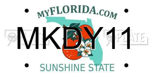 MKDY11 Florida License Plate