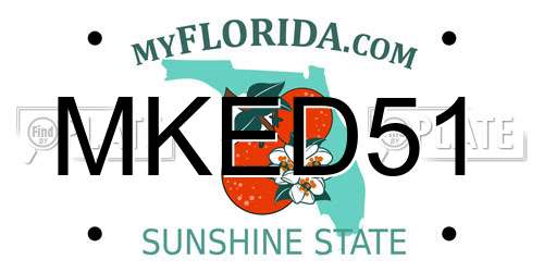 MKED51 Florida License Plate