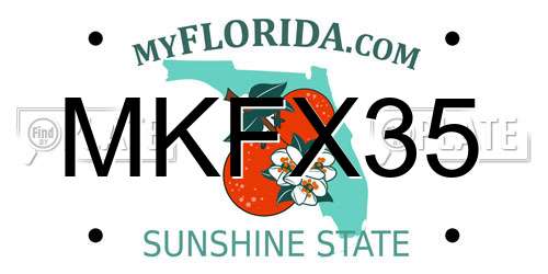 MKFX35 Florida License Plate