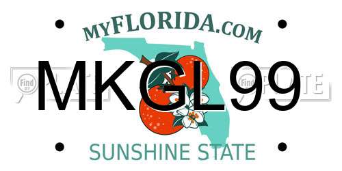 MKGL99 Florida License Plate