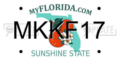 MKKF17 Florida License Plate