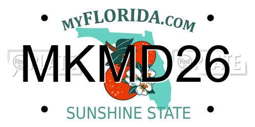 MKMD26 Florida License Plate