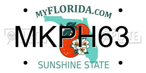 MKPH63 Florida License Plate