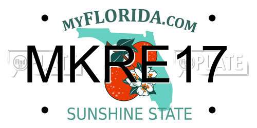 MKRE17 Florida License Plate