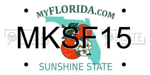 MKSF15 Florida License Plate
