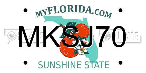MKSJ70 Florida License Plate
