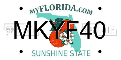 MKYF40 Florida License Plate