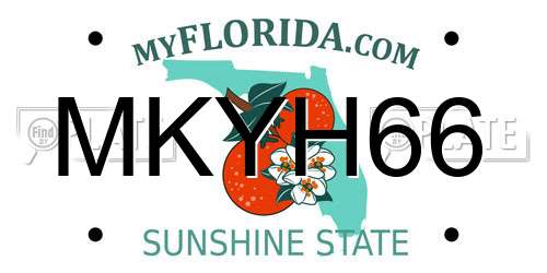 MKYH66 Florida License Plate