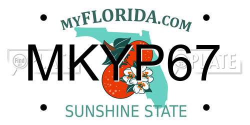 MKYP67 Florida License Plate