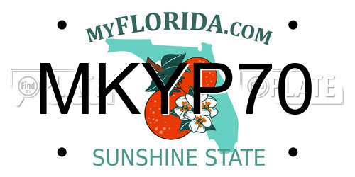 MKYP70 Florida License Plate
