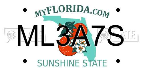 ML3A7S Florida License Plate