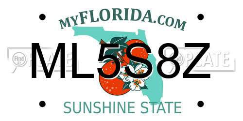 ML5S8Z Florida License Plate