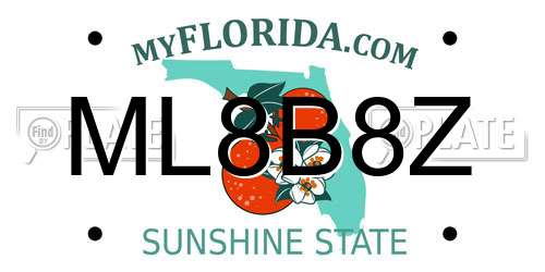 ML8B8Z Florida License Plate