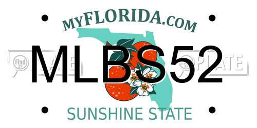 MLBS52 Florida License Plate