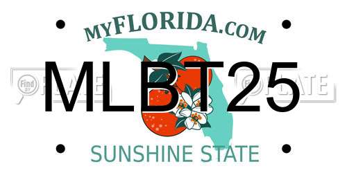 MLBT25 Florida License Plate