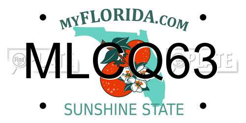 MLCQ63 Florida License Plate