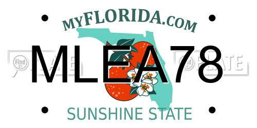 MLEA78 Florida License Plate