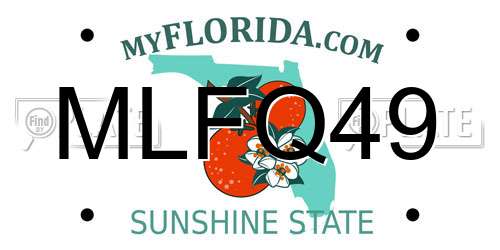 MLFQ49 Florida License Plate