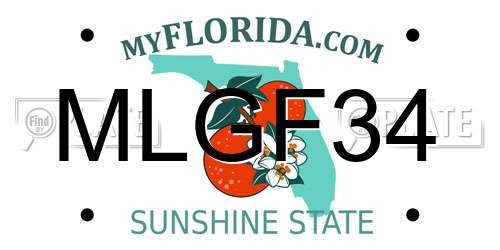 MLGF34 Florida License Plate