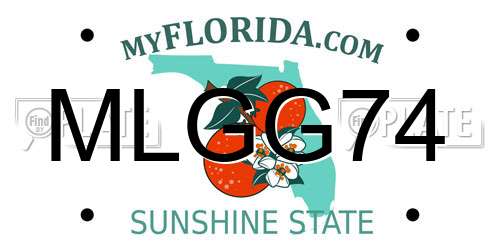 MLGG74 Florida License Plate