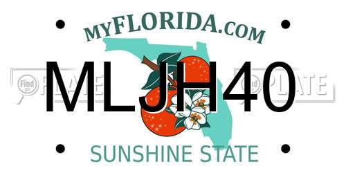 MLJH40 Florida License Plate