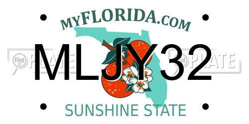MLJY32 Florida License Plate
