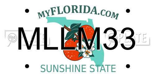 MLLM33 Florida License Plate