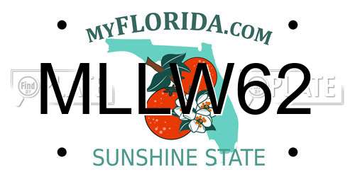 MLLW62 Florida License Plate