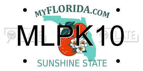 MLPK10 Florida License Plate