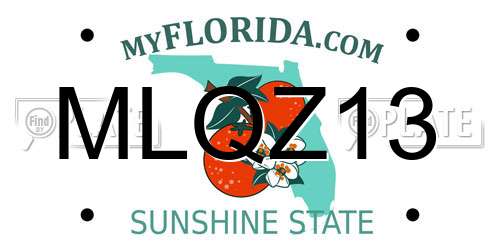 MLQZ13 Florida License Plate