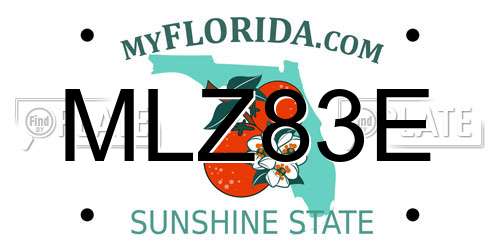MLZ83E Florida License Plate