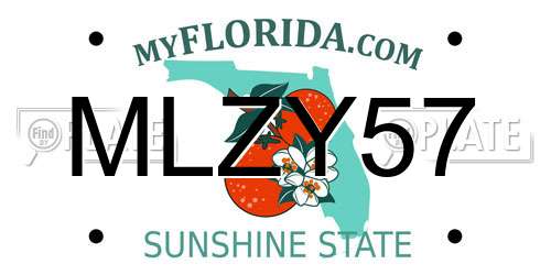 MLZY57 Florida License Plate
