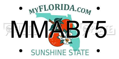 MMAB75 Florida License Plate