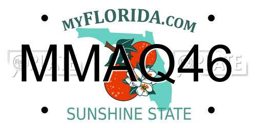 MMAQ46 Florida License Plate