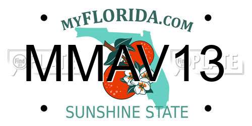 MMAV13 Florida License Plate