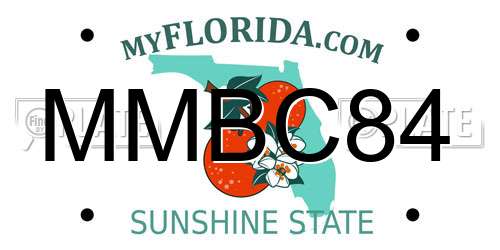 MMBC84 Florida License Plate