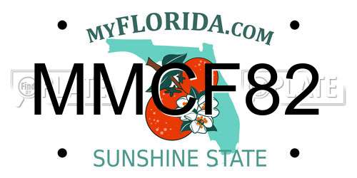 MMCF82 Florida License Plate