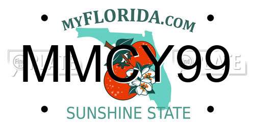 MMCY99 Florida License Plate