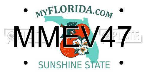MMEV47 Florida License Plate