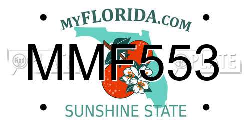 MMF553 Florida License Plate
