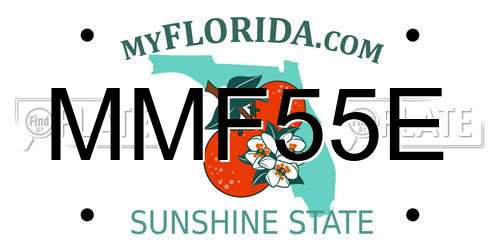 MMF55E Florida License Plate