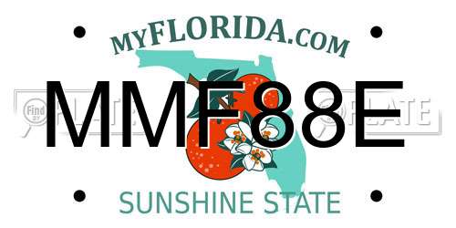 MMF88E Florida License Plate